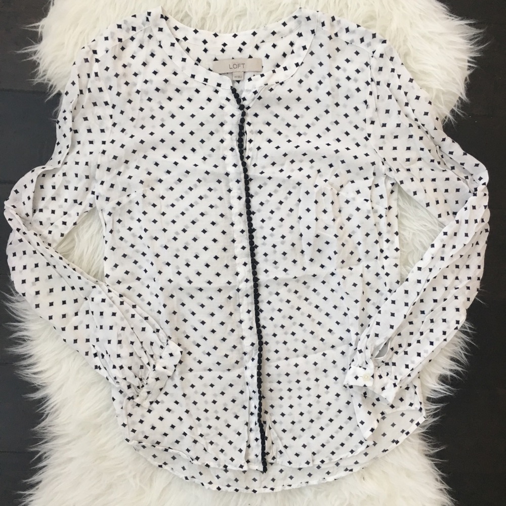 LOFT Diamond Print Blouse